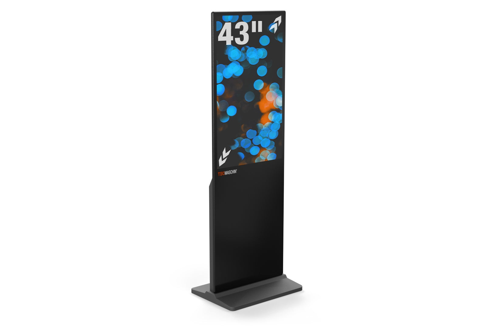 Digital customer stopper DKS-LED43, 43 in display, Windows 10, white, 610 mm x 450 mm x 1,810 mm