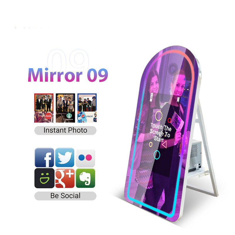 32″ Rounded Mirror Photo Booth with Road Case Distributor
