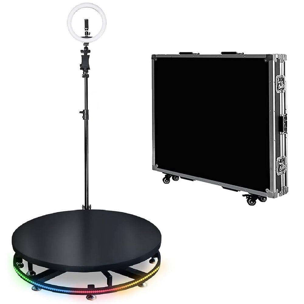 360 Photo Booth PRO – 115cm AUTOMATIC Metal Round Shape (360 camera booth, 360 video booth)