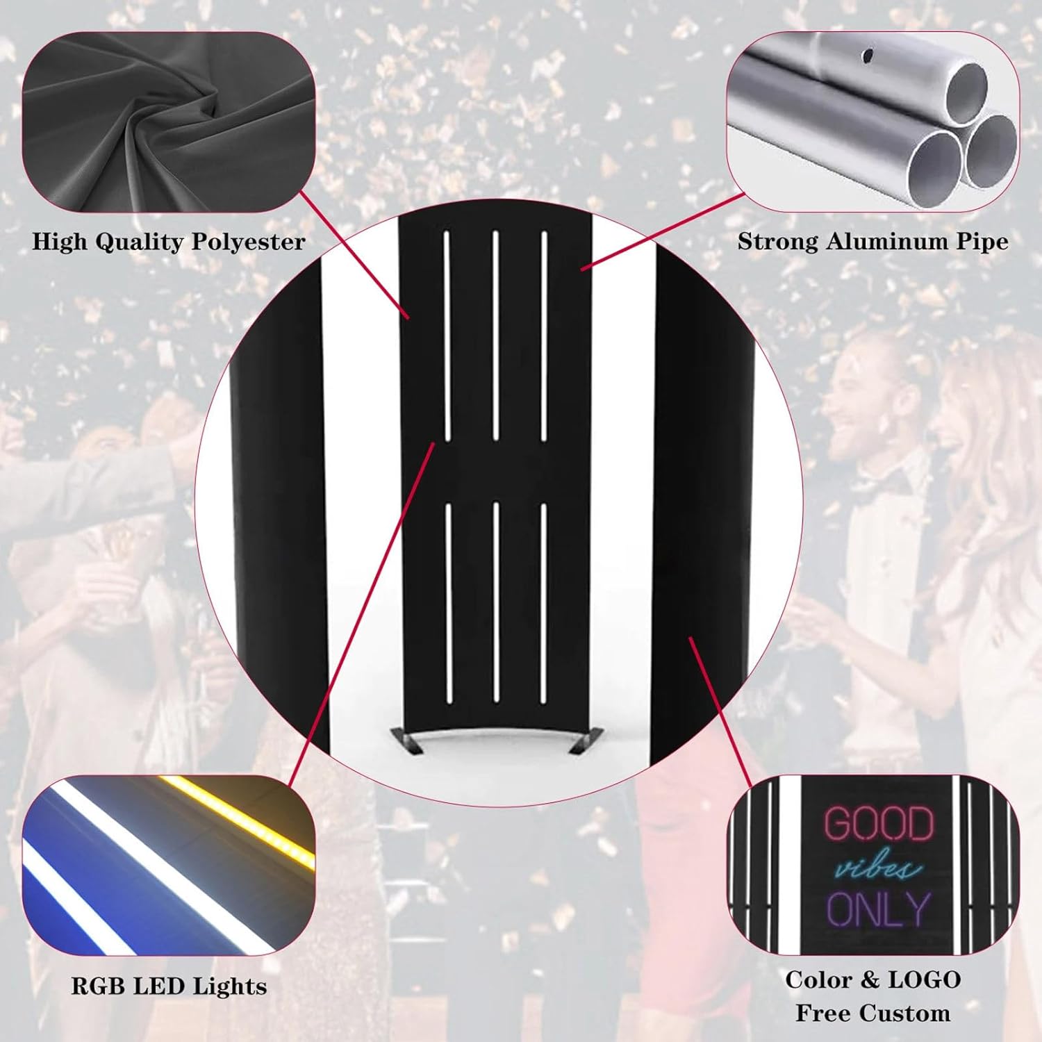 Toile de fond de cabine photo à 360 degrés pour les événements, cabine de caméra vidéo à 360 degrés - Logo personnalisé gratuit, pour les événements