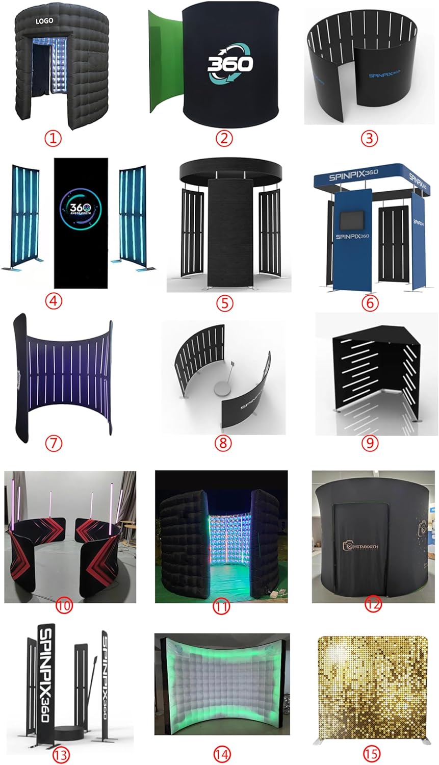 360 Degree Photo Booth Backdrop for Events, 360 Degree Video Camera Booth - Free Custom Logo, For Events