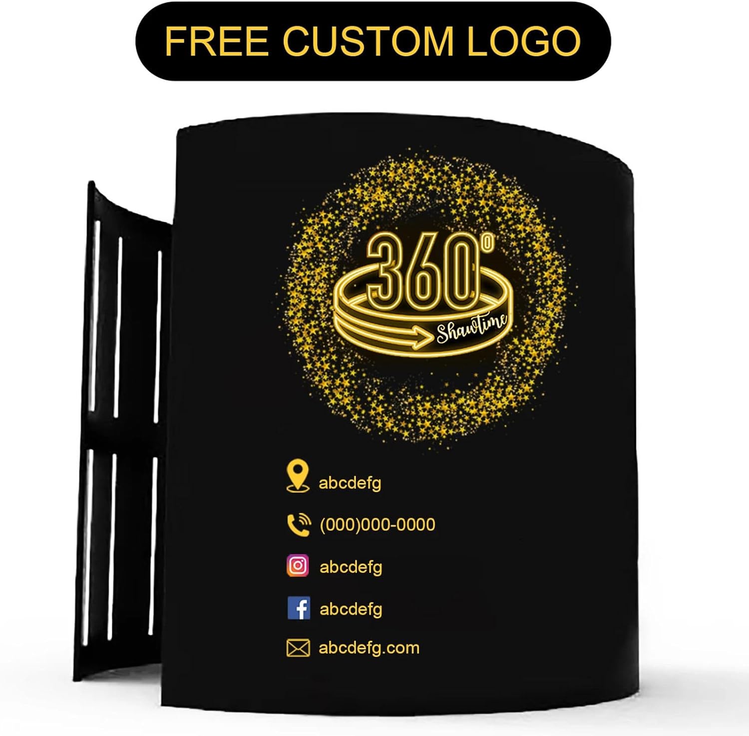 Toile de fond de cabine photo à 360 degrés pour les événements, cabine de caméra vidéo à 360 degrés - Logo personnalisé gratuit, pour les événements