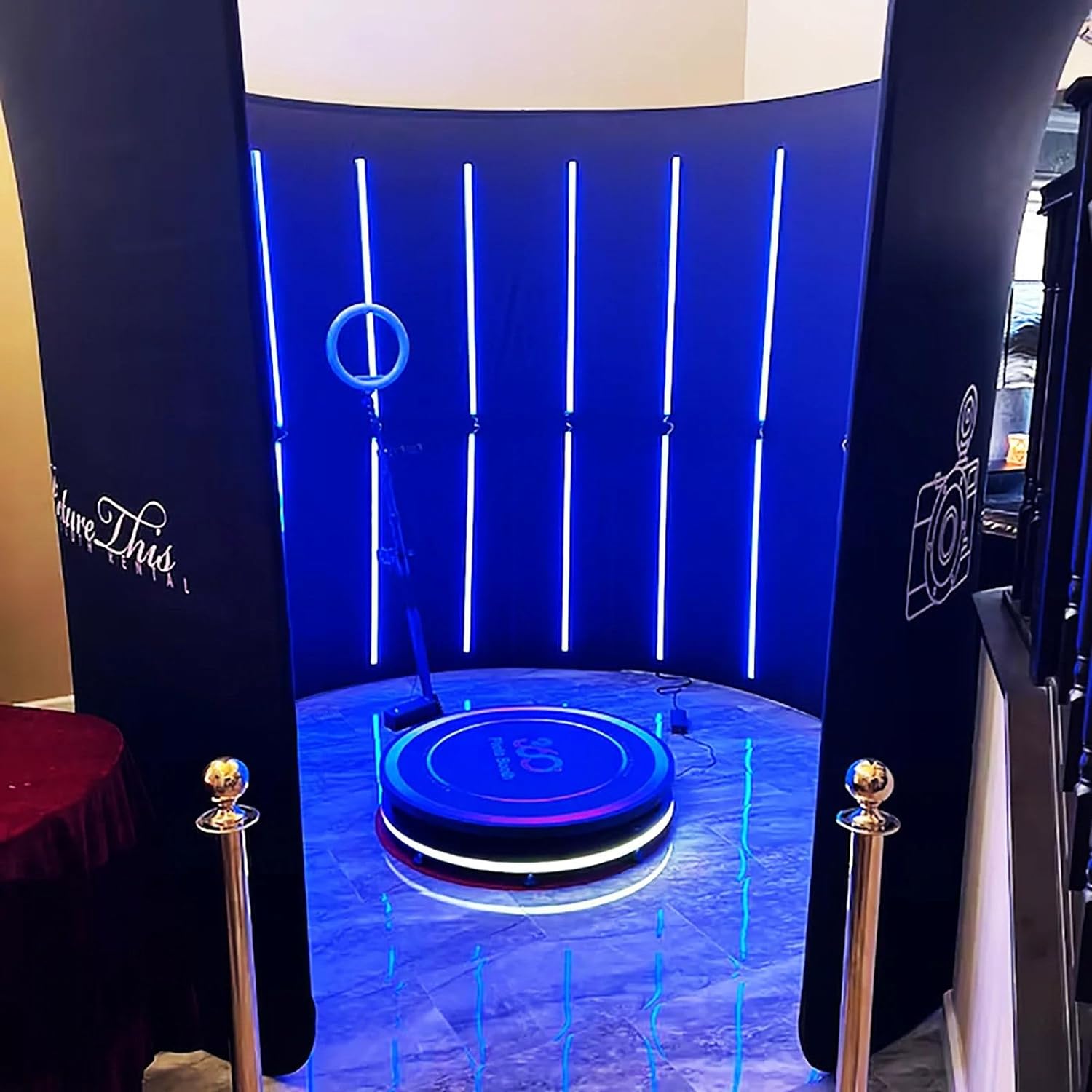 Toile de fond de cabine photo à 360 degrés pour les événements, cabine de caméra vidéo à 360 degrés - Logo personnalisé gratuit, pour les événements