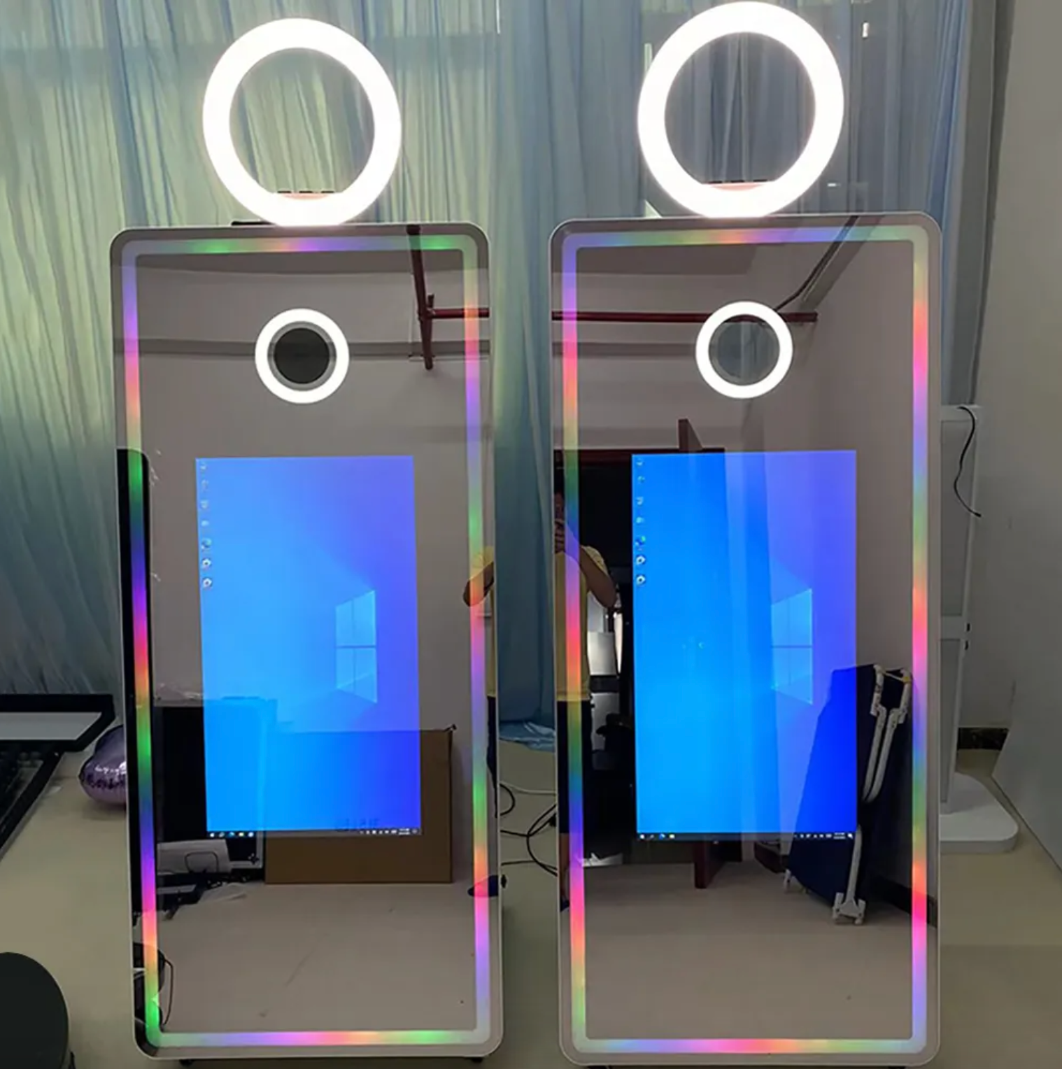 Magic Mirror Glass Photobooth 65" with 43" Touchscreen (Black or White)