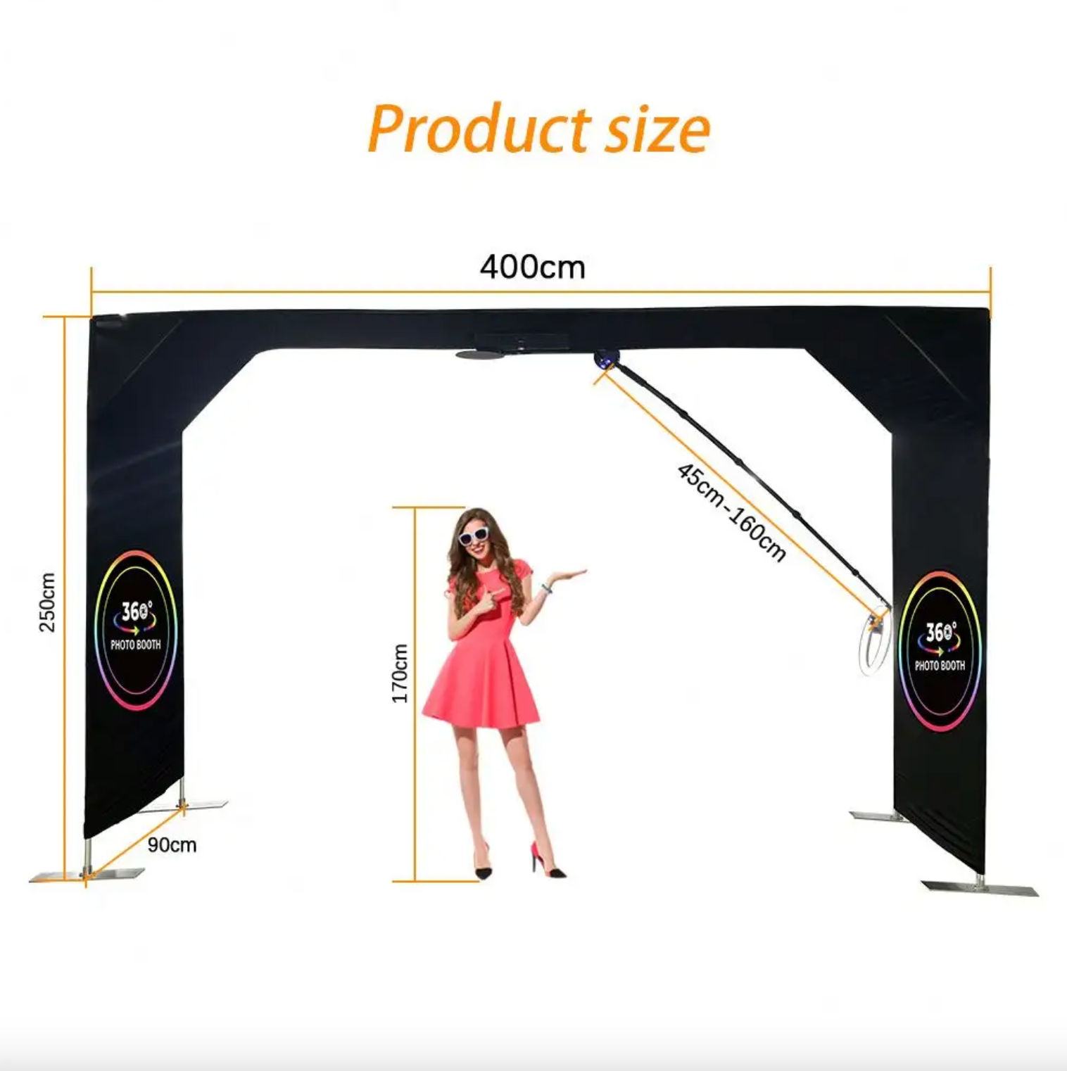 360 photo booth PRO – OVERHEAD (360 degree camera booth, 360 degree video booth)