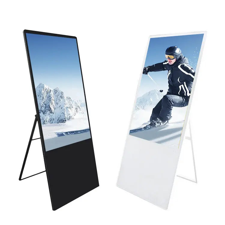 Digital customer stopper DKS-LED43, 43 in display, Windows 10, white, 610 mm x 450 mm x 1,810 mm